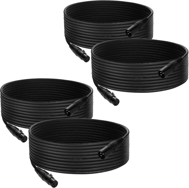Czgor DMX Cable 25 ft, 4 Pack Flexible 3 Pin Signal XLR Male to Female DMX Cable Wire, Suitable for Stage Lighting Signal XLR Connection Stage Light Cables for Par Light Input & Output - Image 1